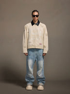 1807 Stitch Embroidered Leather Collar Detroit Jacket