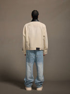 1807 Stitch Embroidered Leather Collar Detroit Jacket