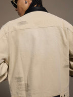 1807 Stitch Embroidered Leather Collar Detroit Jacket