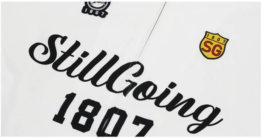 1807 Logo Print and Patch Sports Track Jacket