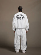 1807 Logo Print and Patch Sports Track Jacket