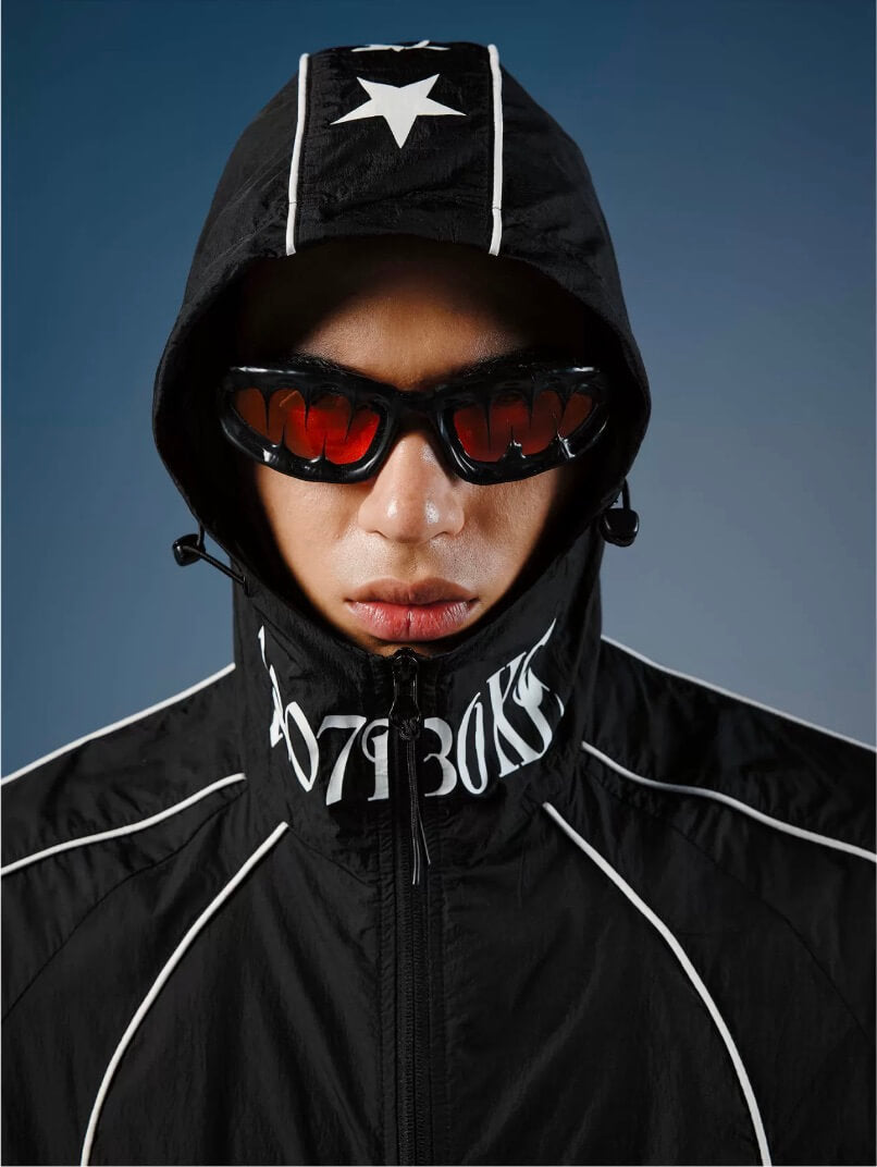 1807 Logo Star Print UV Protection Sports Track Jacket