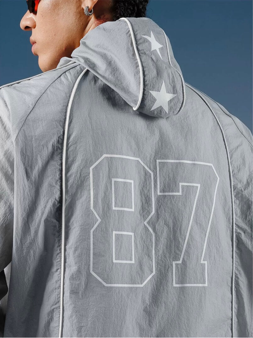 1807 Logo Star Print UV Protection Sports Track Jacket
