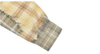 1807 Patchwork Print Plaid Rhinestone Long Sleeve Shirt