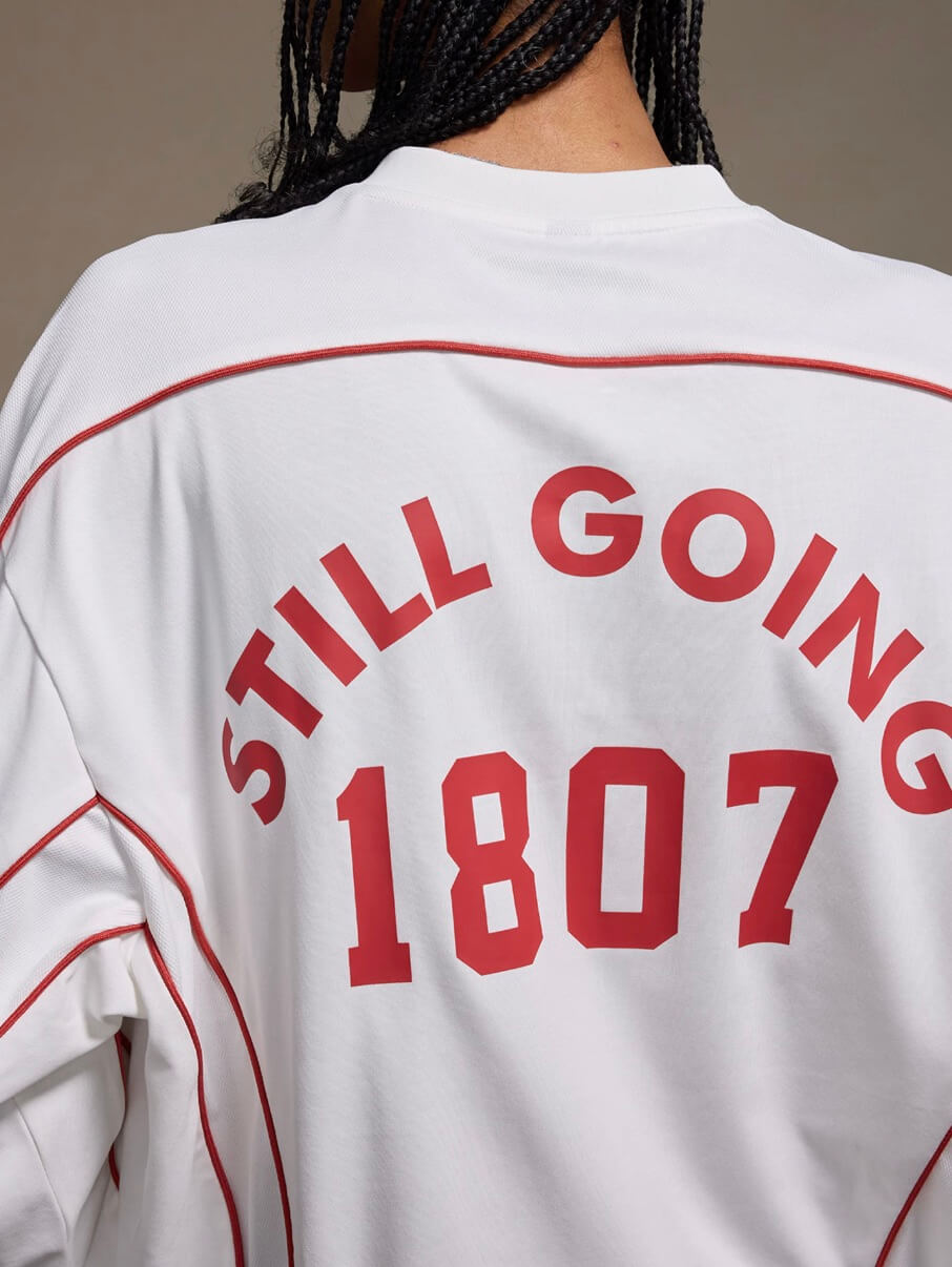 1807 Patchwork Print V Neck Long Sleeve Hockey Jersey