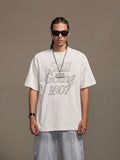 1807 Still Going Print Rhinestone Short Sleeve Tee