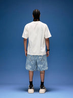 1807 I Love Graffiti Print Distressed Short Sleeve Tee