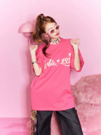 1807 Barbie Glitter Graphic Short Sleeve Tee