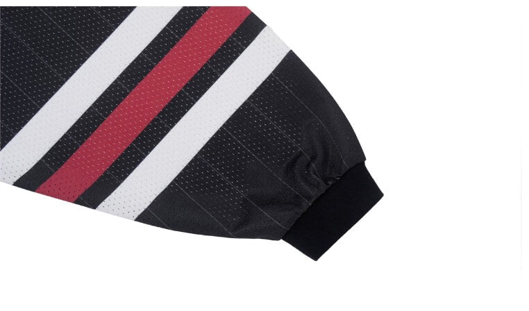 1807 Print Patch V Neck Mesh Long Sleeve Hockey Jersey