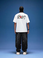 1807 Rose Logo Print Embroidered Short Sleeve Tee