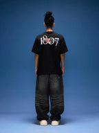1807 Rose Logo Print Embroidered Short Sleeve Tee