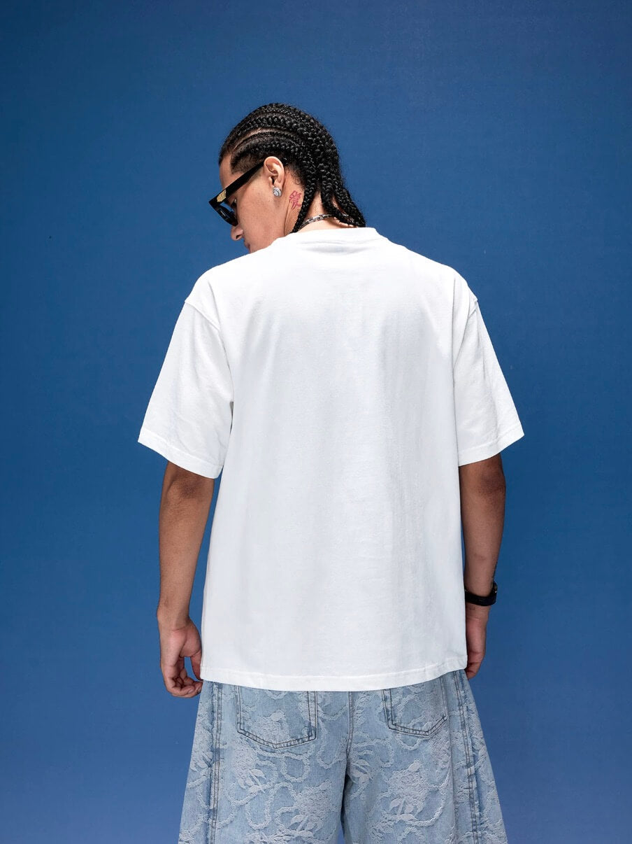 1807 Vintage Floral Chain Logo Print Short Sleeve Tee