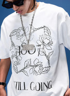 1807 Vintage Floral Chain Logo Print Short Sleeve Tee