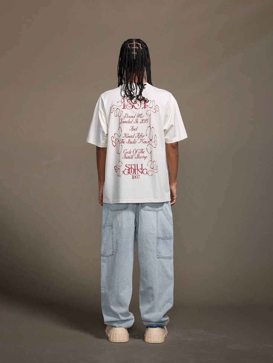 1807 Floral Message Logo 3D Print Distressed Short Sleeve Tee