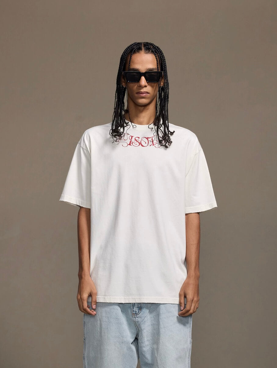 1807 Floral Message Logo 3D Print Distressed Short Sleeve Tee