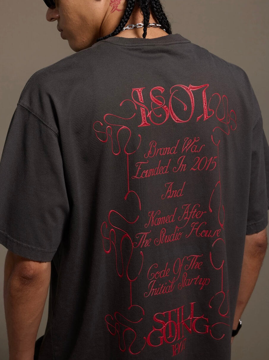 1807 Floral Message Logo 3D Print Distressed Short Sleeve Tee
