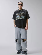 F2CE Inside Out Washed Distressed Ripped Jeans