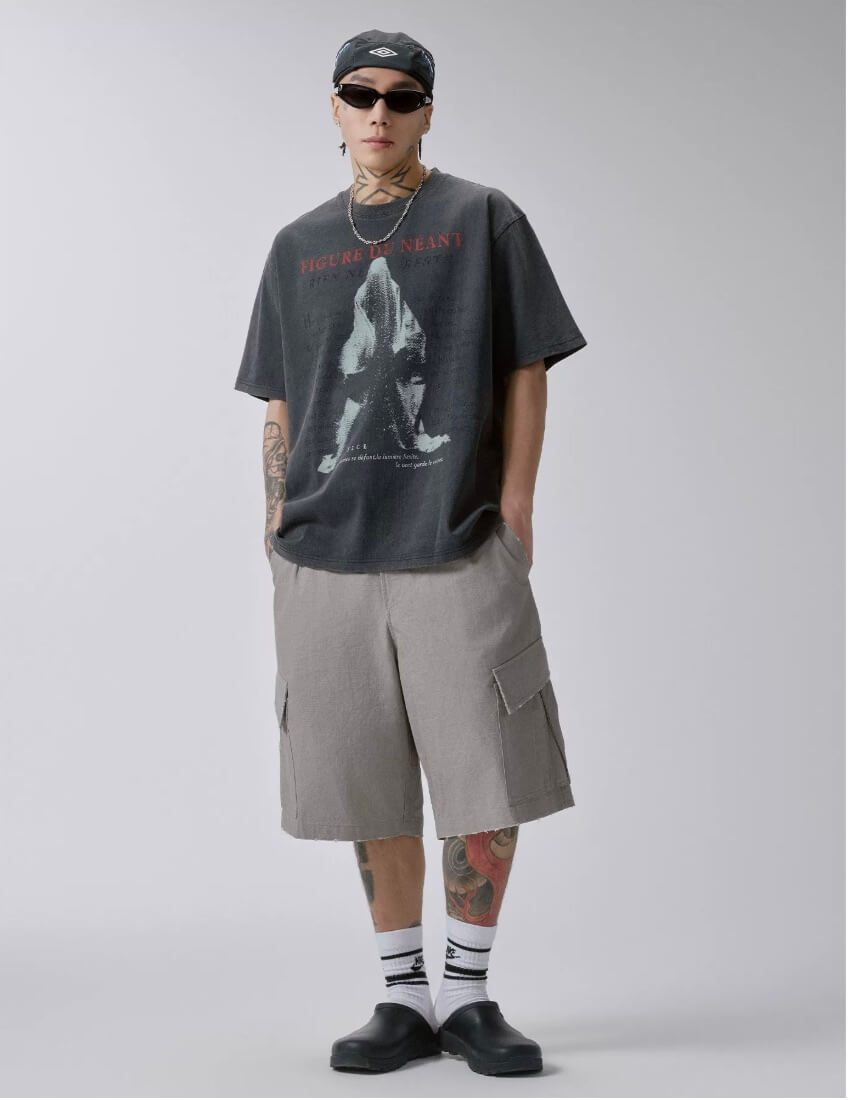 F2CE Cargo Pocket Distressed Baggy Shorts