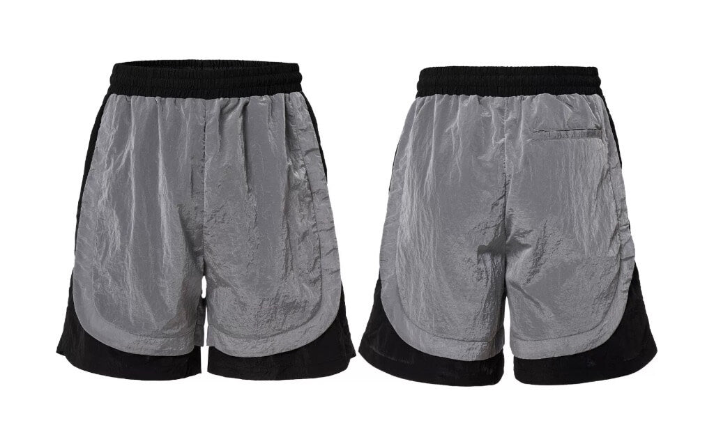 F2CE Metallic Nylon Patchwork Shorts