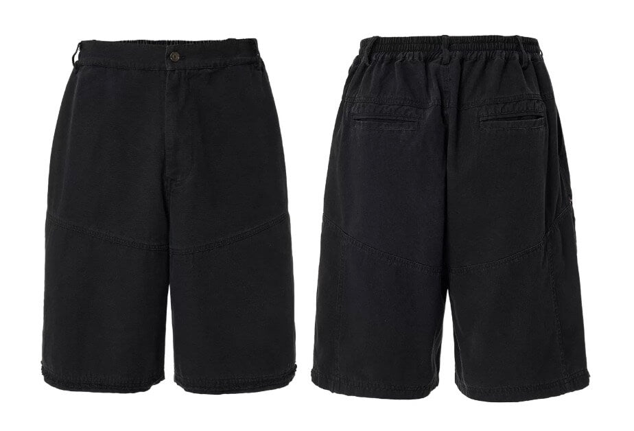 F2CE Black Washed Distressed Baggy Shorts