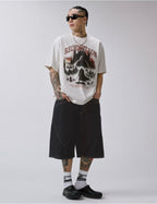 F2CE Plaid Pocket Patchwork Denim Baggy Shorts