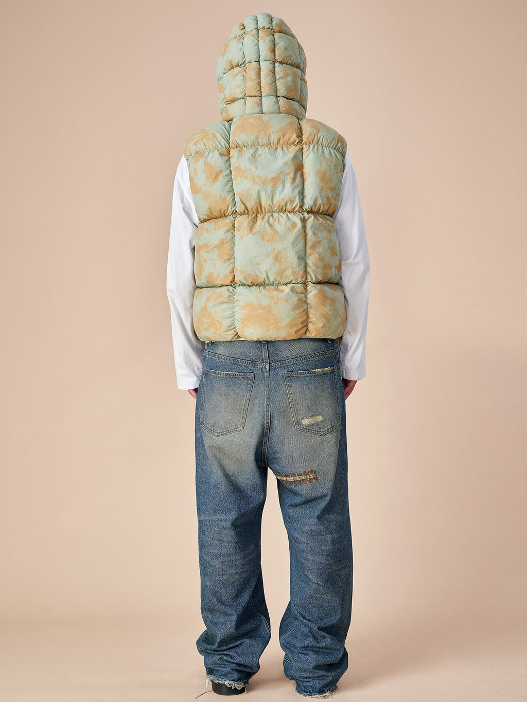 EVILKNIGHT(EK) Tie Dye Digitally Printed Zipper Vest