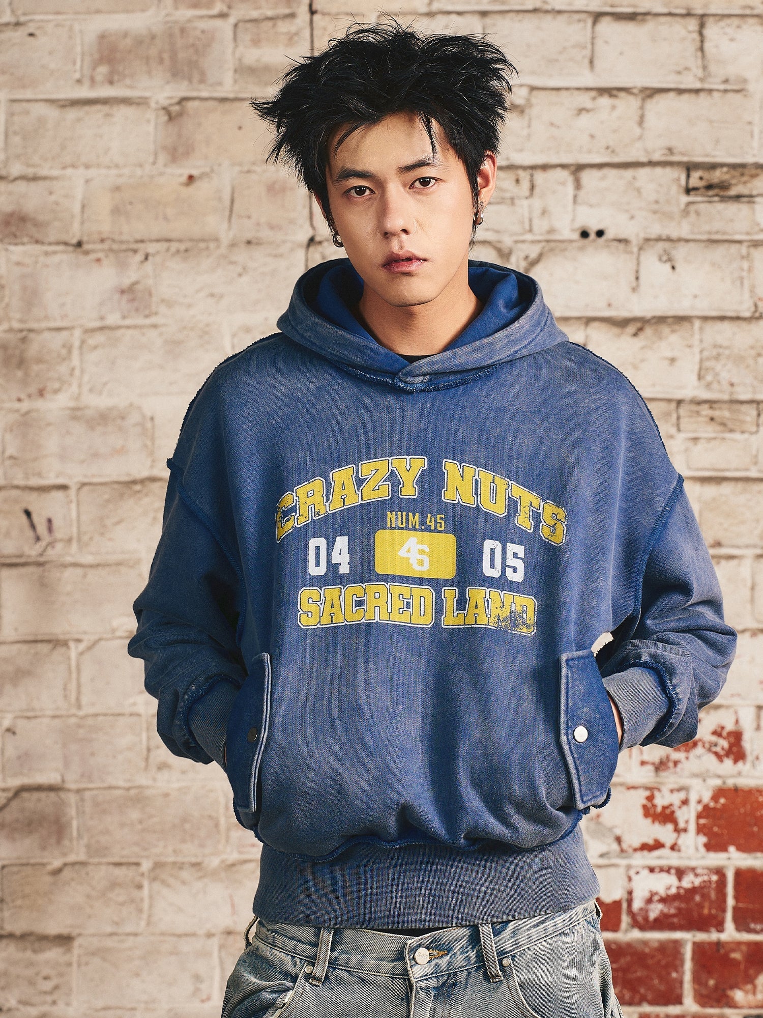 S45 Thread Destruction Washed Hoodie