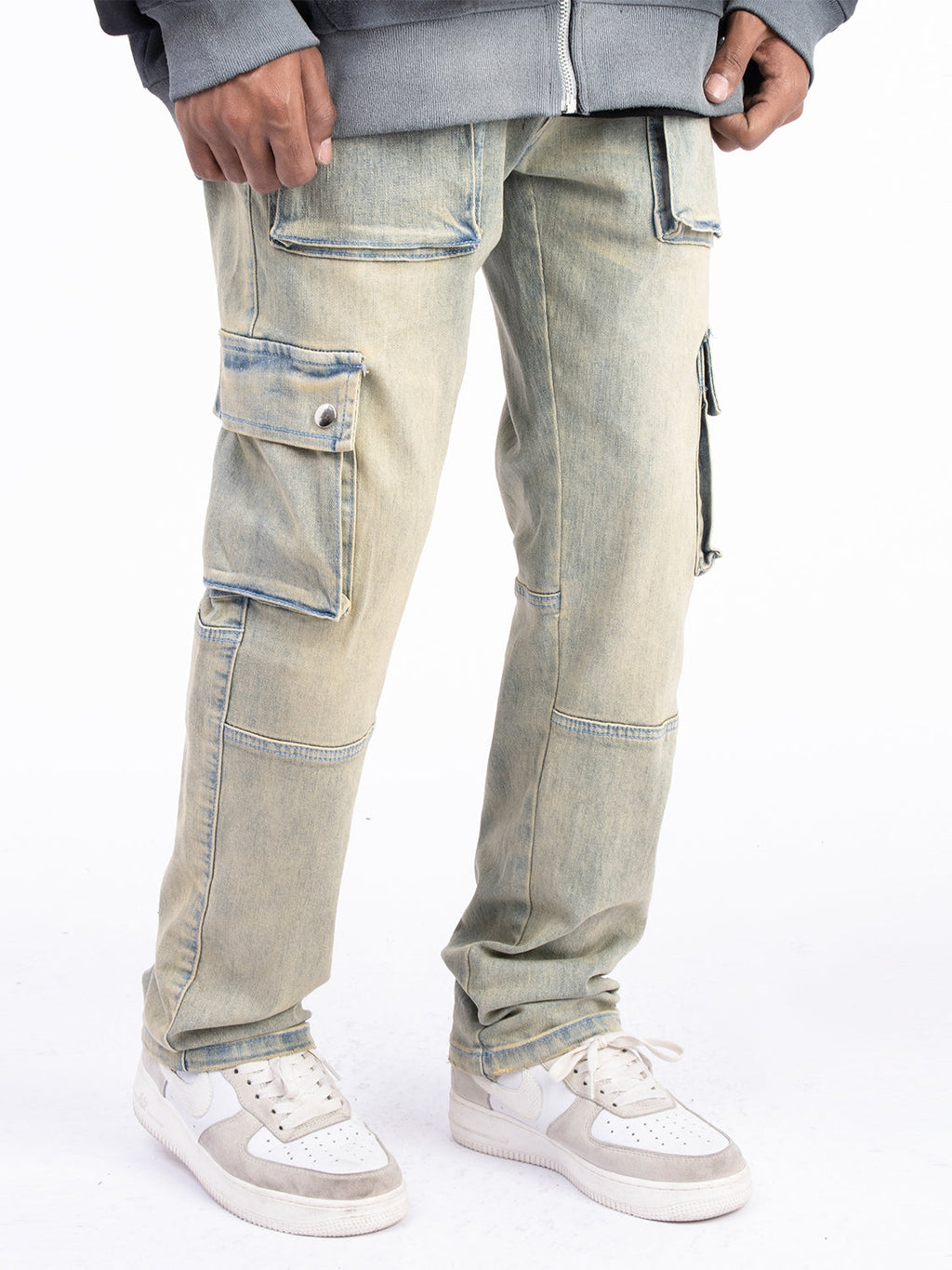 F3F Select Heavy Washed Multi Pocket Straight Jeans