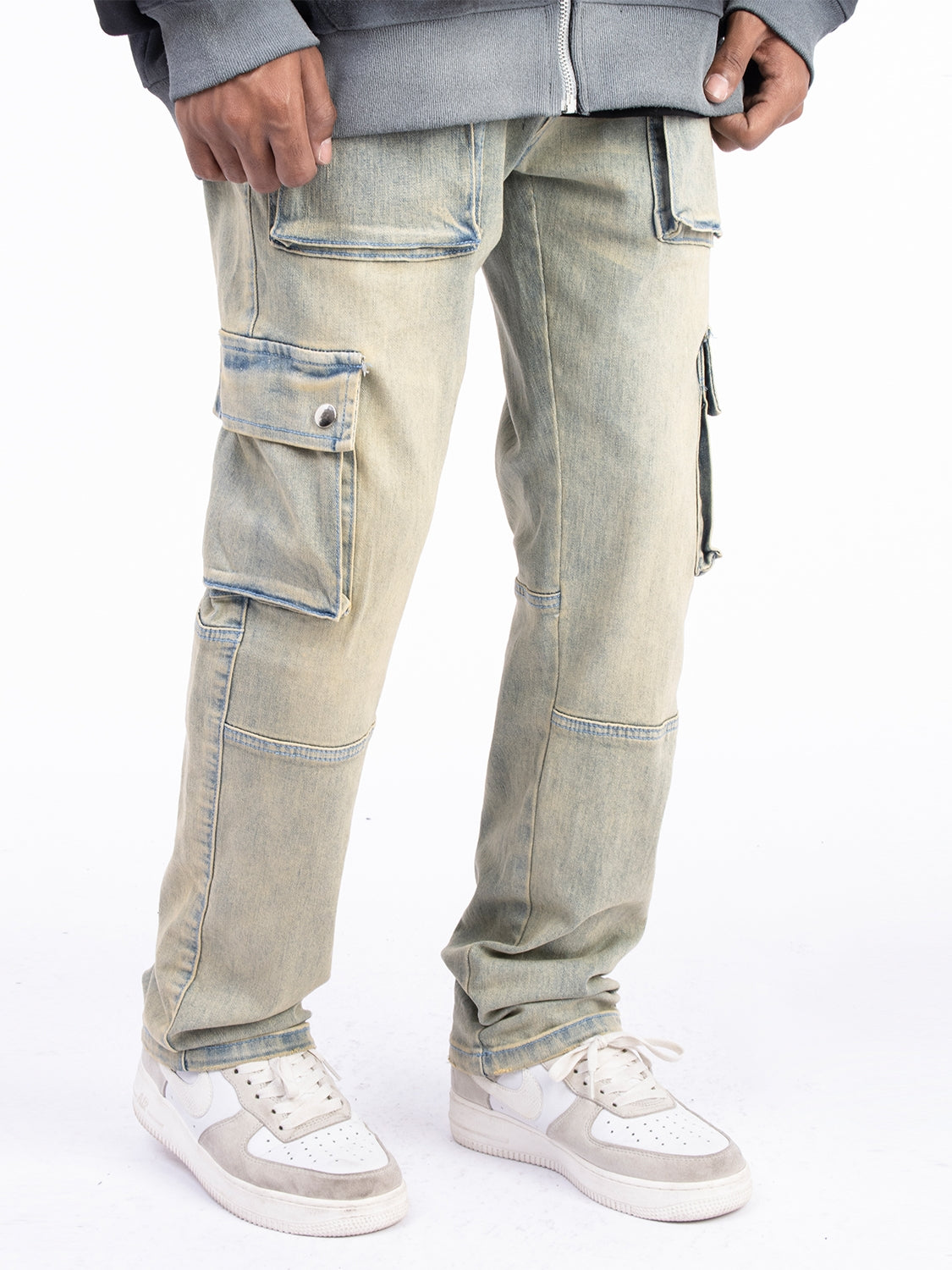 F3F Select Heavy Washed Multi Pocket Straight Jeans