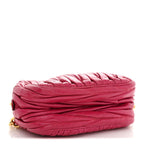 Vitello Lux Matelasse Zip Shoulder Bag Fuxia