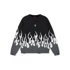 DICETINY Basic Logo Flame Destruction Knit Sweater