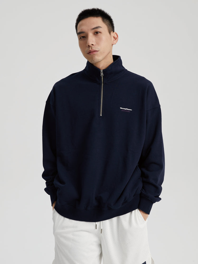 Wassup House Half Zipper Logo Sweatshirt