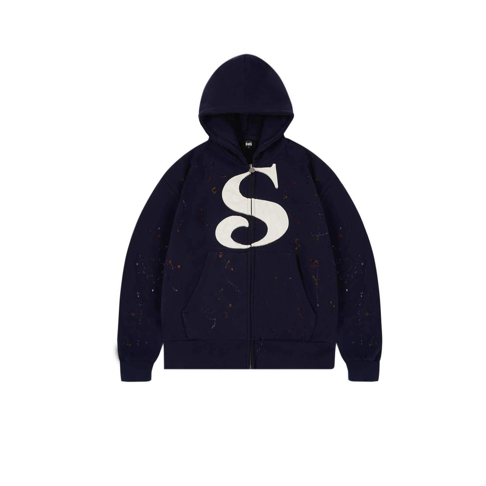 S45 Large S Logo Ink Splash Zip Up Hoodie