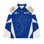 Small Town Kid Patchwork Mesh Long Sleeve Hockey Jersey
