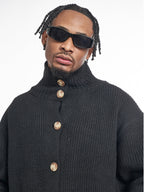 F3F Select High Neck Collar Button Knit Cardigan
