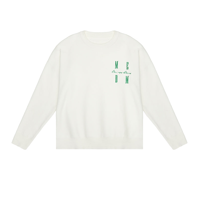 MEDM Worsted Heavyweight Cotton Basic Logo Knit Sweater