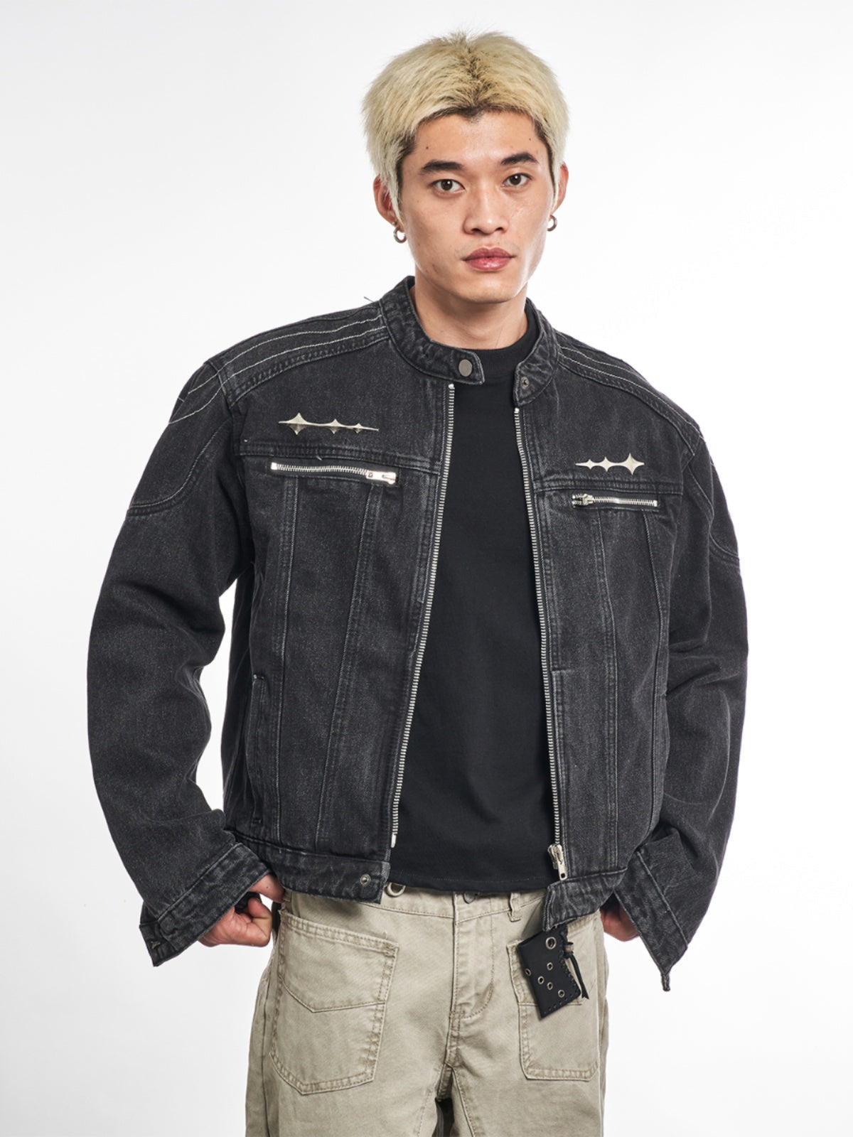 F3F Select Metal Decoration Washed Denim Jacket
