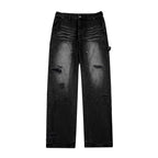 S45 Hole Washed Double Knee Jeans