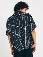 ANTIDOTE Spider Web Print Short Sleeved Shirt