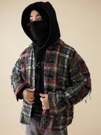 EVILKNIGHT(EK) Color Blocking Plaid Long Sleeve Shirt