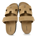 Suede Goatskin Womens Chypre Sandals 39 Beige Lin