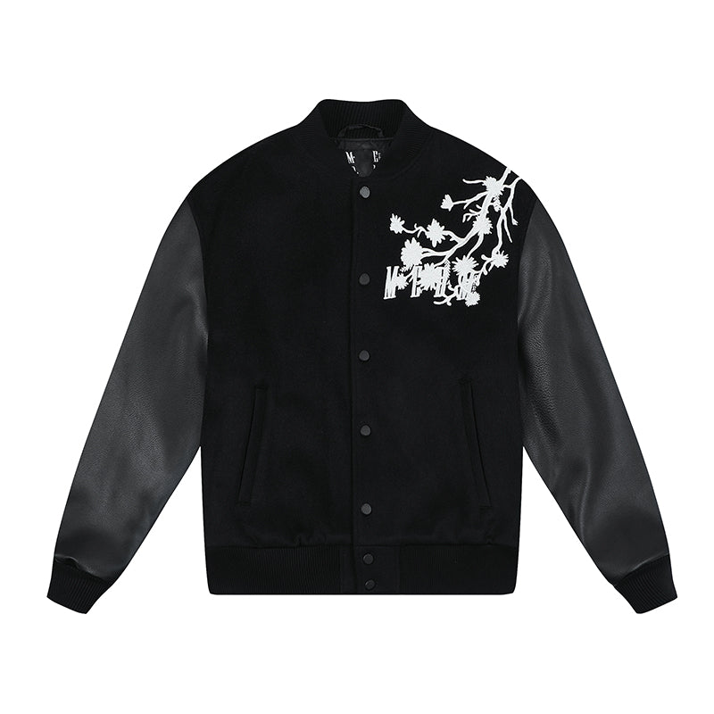 MEDM Daisy Embroidery Varsity Jacket