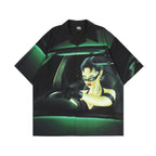 Cashrules Gangster Sports Car Print Short Sleeved Cuban Shirt