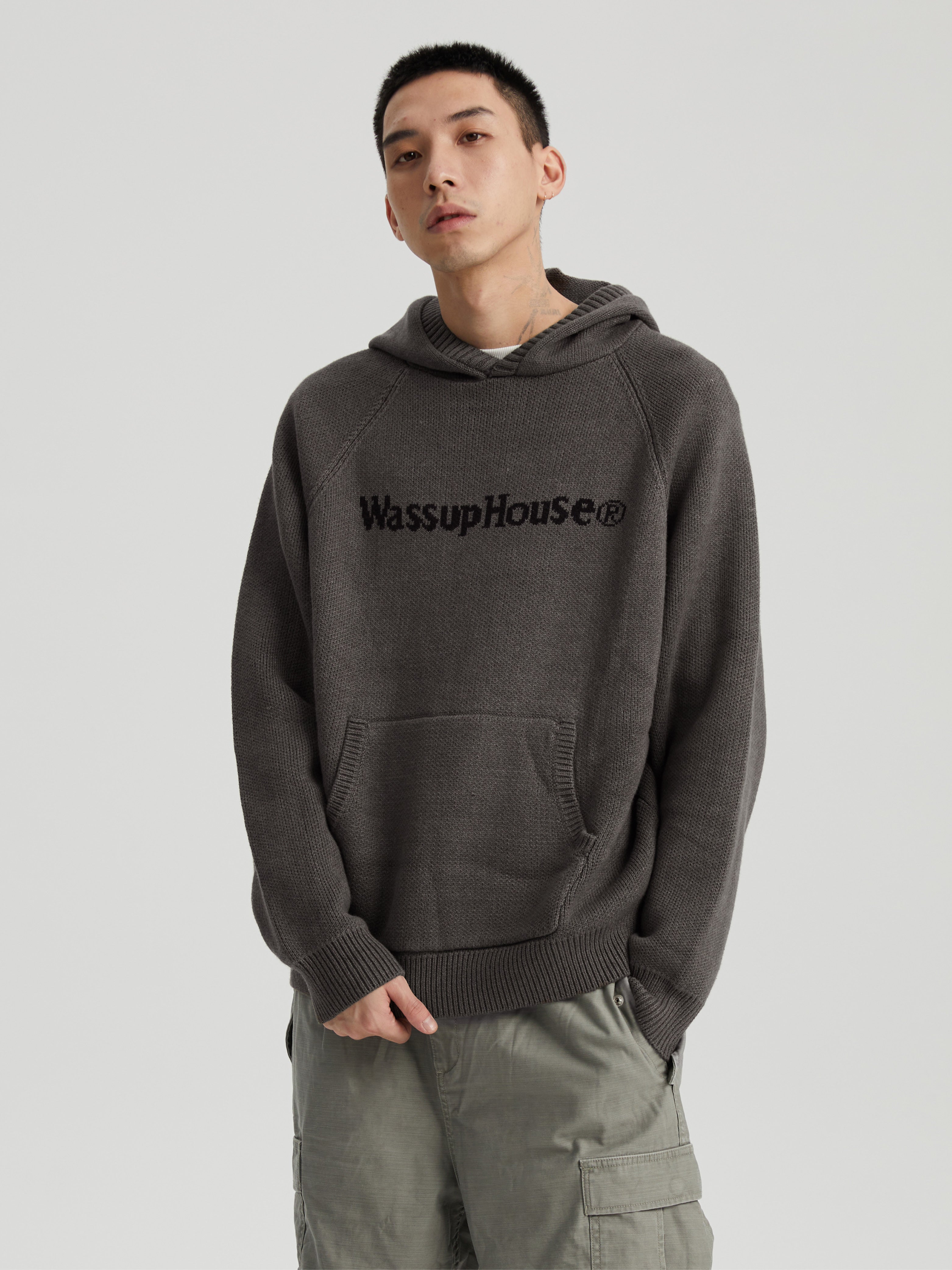 Wassup House Basic Logo Knit Hoodie