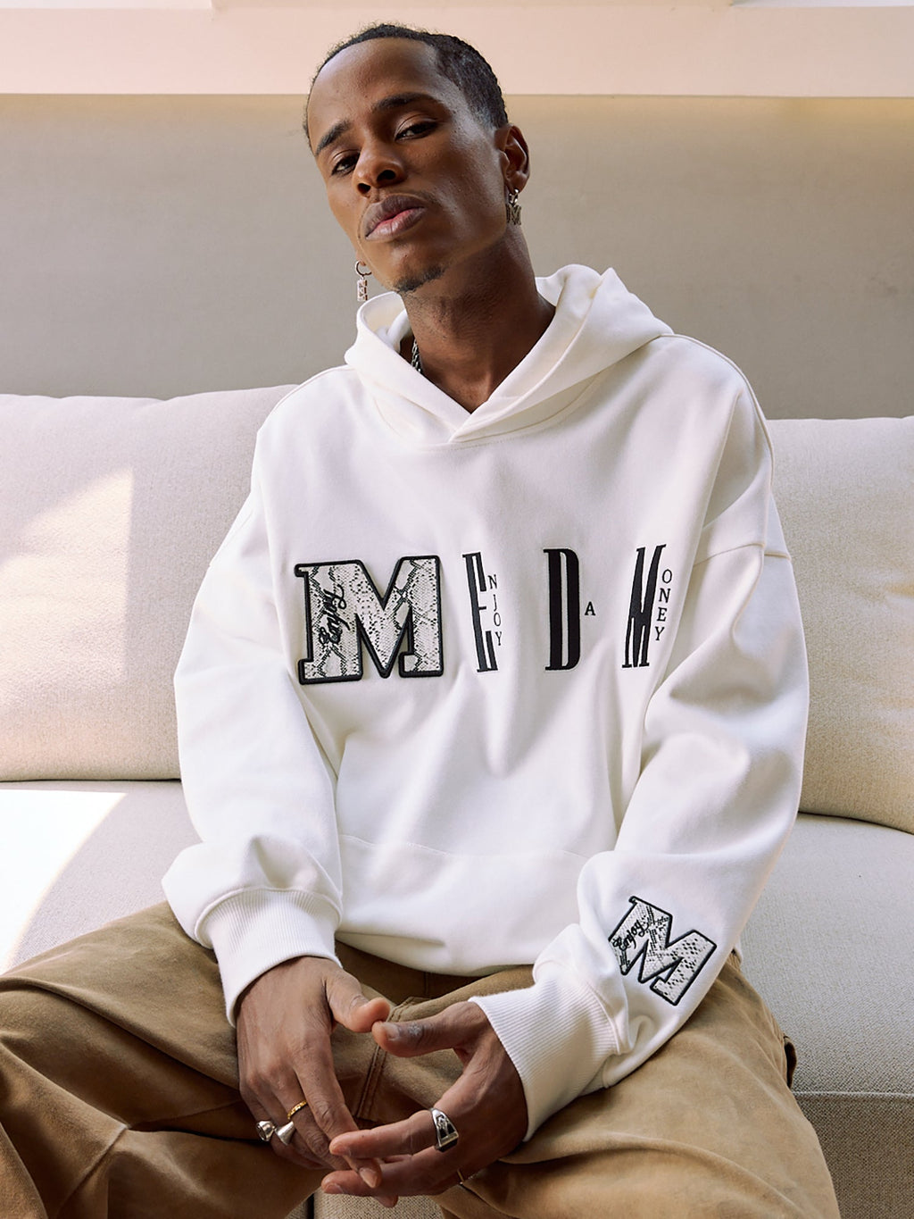 MEDM Animal Texture Logo Velcro Hoodie