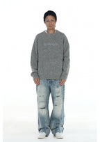 EVILKNIGHT(EK) Sweet Embroidered Custom Dyed Knit Sweater