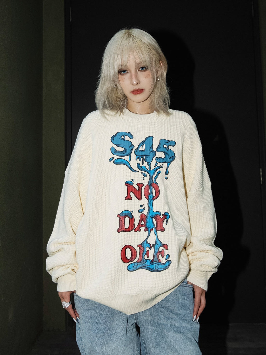 S45 Logo Printed Knit Sweater