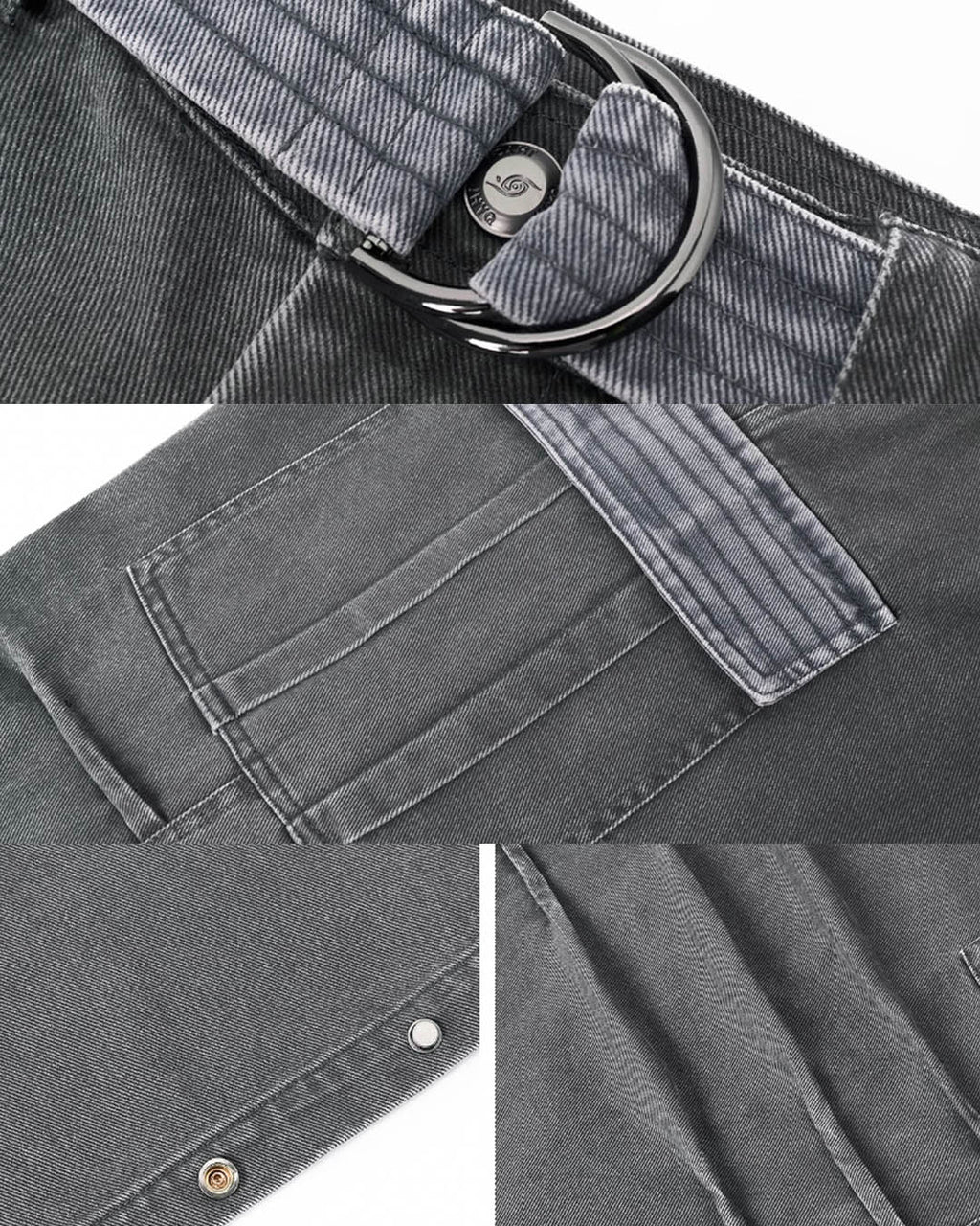 JHYQ Contrast Color Pleated Baggy Cargo Pants