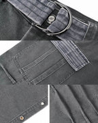 JHYQ Contrast Color Pleated Baggy Cargo Pants