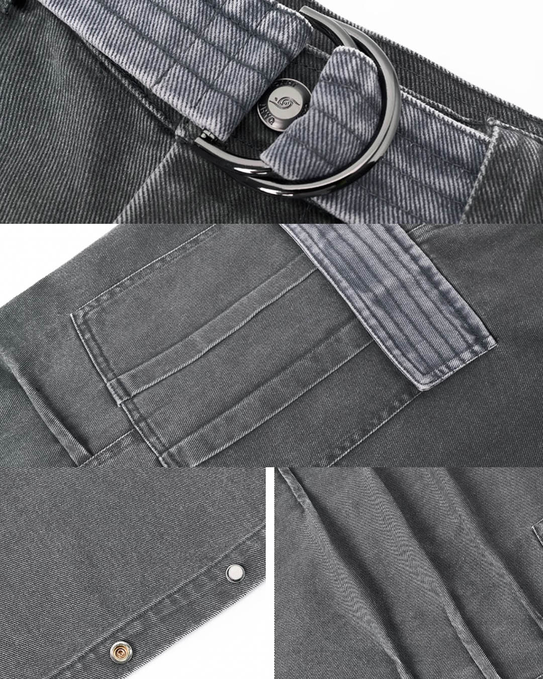 JHYQ Contrast Color Pleated Baggy Cargo Pants